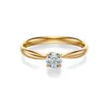 Pierścionek zaręczynowy złoty z diamentem